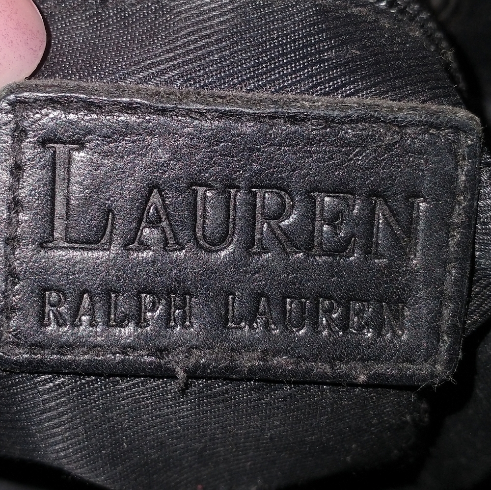 Lauren Ralph Lauren Elegant Black Leather Shoulder Bag Retro Vintage 90"S - Picture 11 of 11